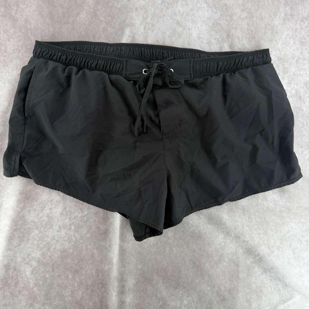 Bal Harbour Swim Womens Black Board Shorts Elastic Waist Back Pocket Size L Core